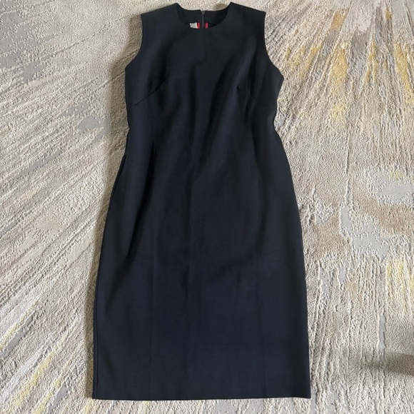 SPANX The Perfect Fitted black midi dress Sleeveless Premium Ponte Sheath large - Picture 2 of 15